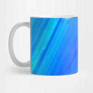 Abstract Bright Cyan Stripes on Blue Mug